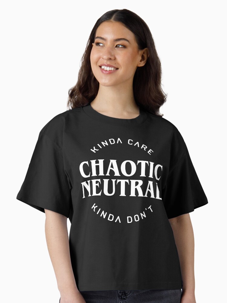 Chaotic Neutral Alignment Kinda Care Kinda Don’t Funny Quotes Boxy T-Shirt