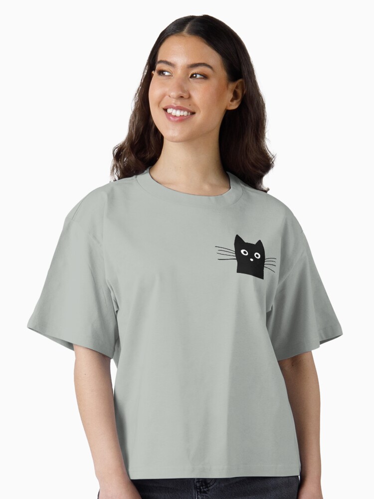 Black Cat Face Boxy T-Shirt