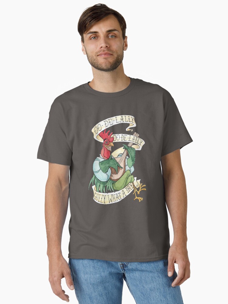 Alan-A-Dale Rooster : OO-De-Lally Golly What A Day Tattoo Watercolor Painting Robin Hood Classic T-Shirt