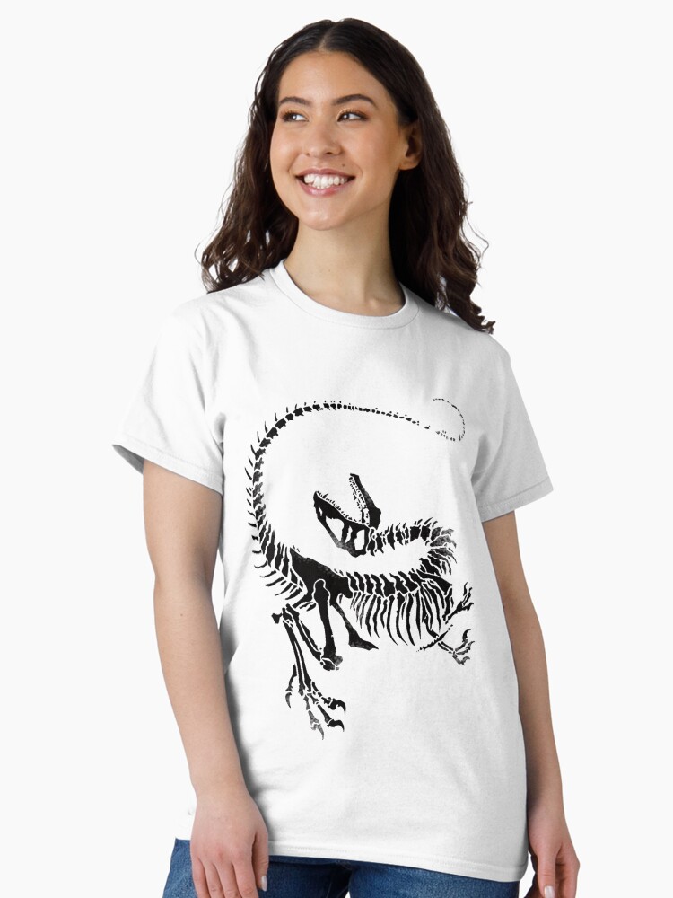 Velociraptor Skeleton Print Classic T-Shirt