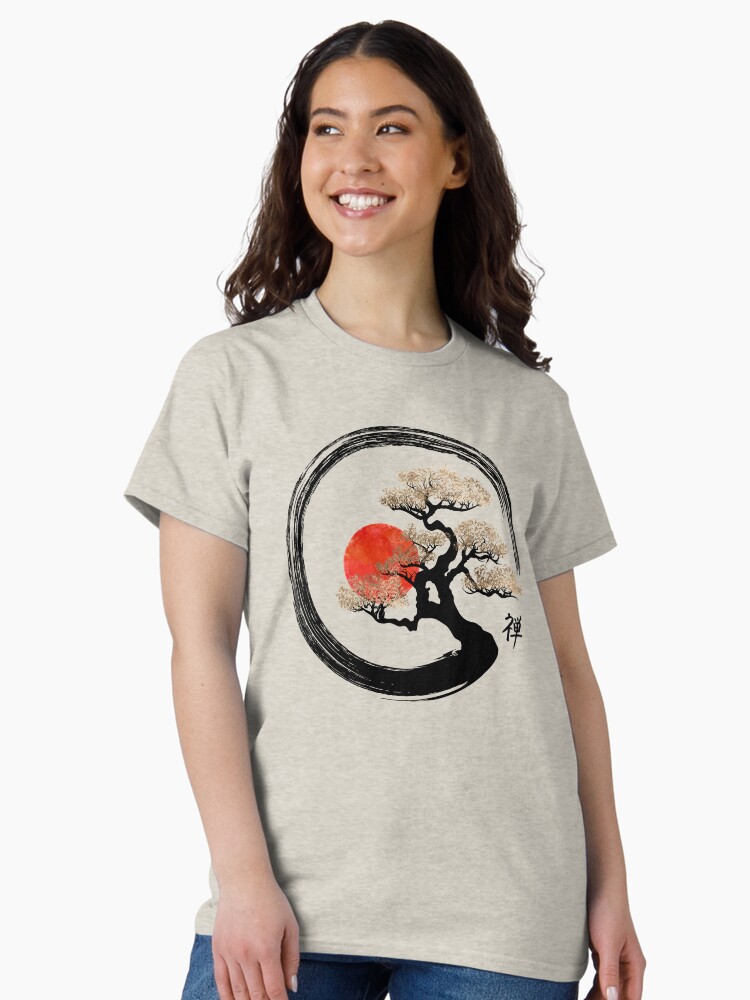 Enso Circle and Bonsai Tree on Canvas Classic T-Shirt