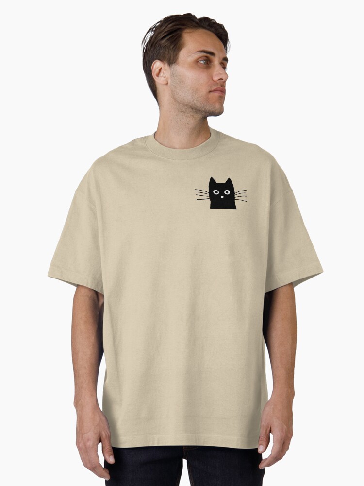Black Cat Face Oversized T-Shirt