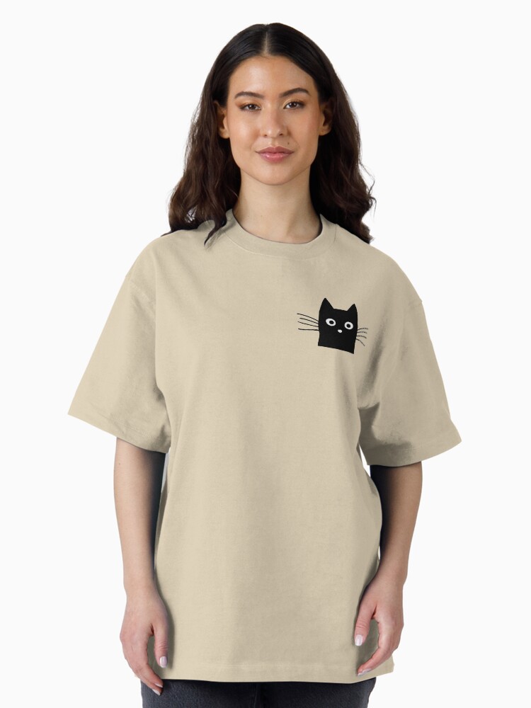 Black Cat Face Oversized T-Shirt